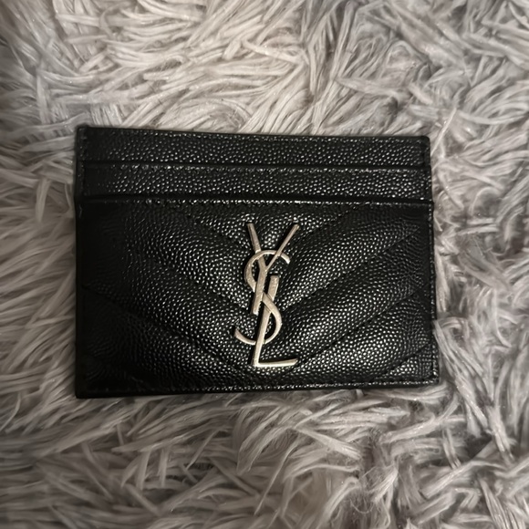 Saint Laurent black silver logo card holder authentic - Picture 4 of 14